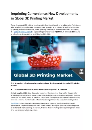 imprinting convenience new developments in global
