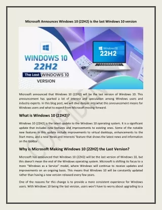 microsoft announces windows 10 22h2 is the last