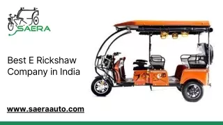 Best E Rickshaw Company in India - Saera Electric Auto