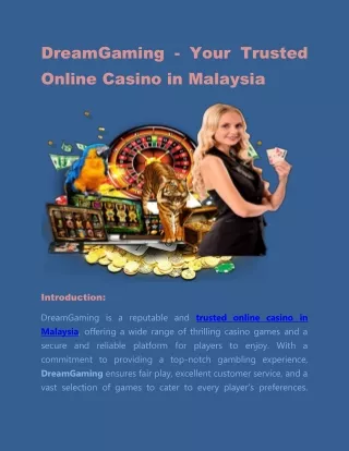 DreamGaming - Your Trusted Online Casino in Malaysia