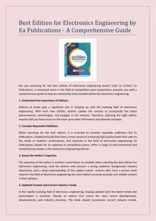 best edition for electronics engineering