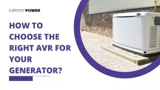 How to Choose the Right AVR for Your Generator
