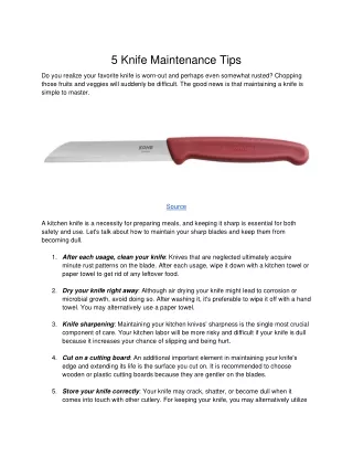 5 Knife Maintenance Tips