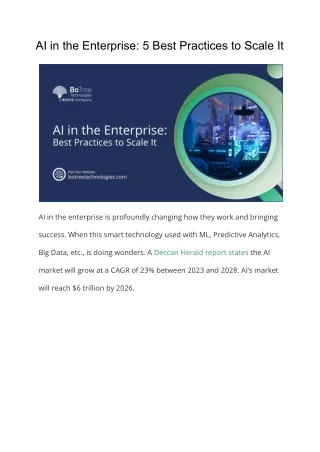 AI in the Enterprise: 5 Best Practices To Scale It