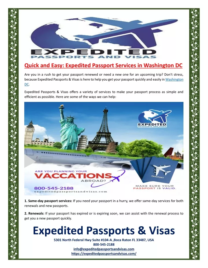 quick and easy expedited passport services