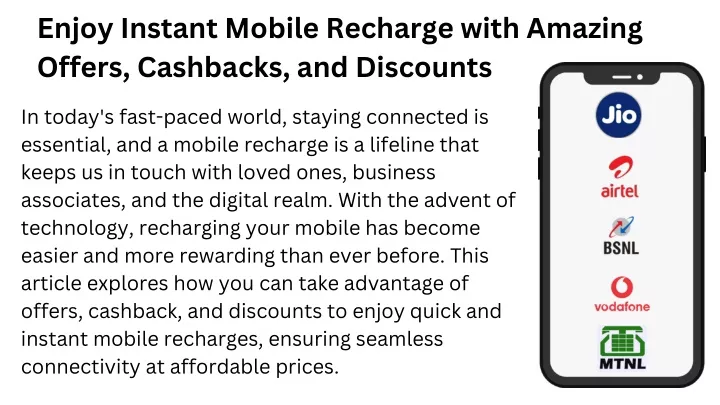 enjoy instant mobile recharge with amazing offers