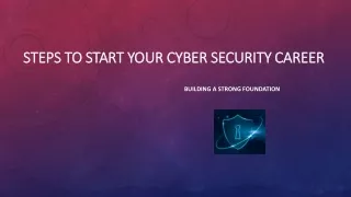 steps to start your cyber security career