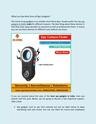 what are the best uses of spy gadgets the trend