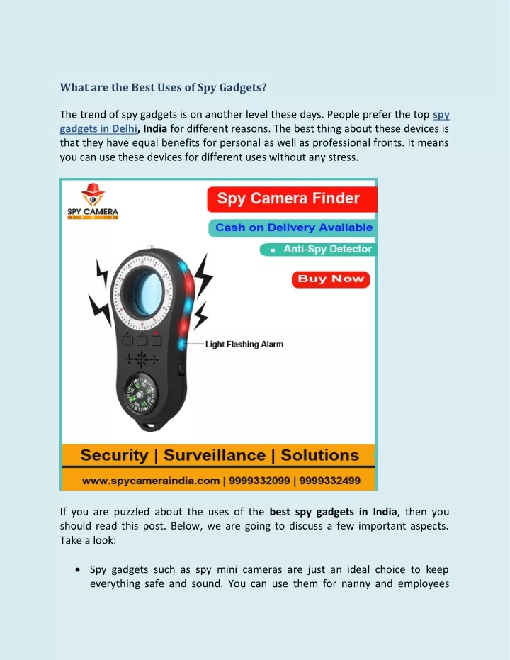 what are the best uses of spy gadgets the trend