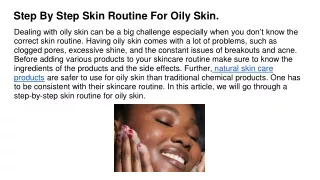 step by step skin routine for oily skin