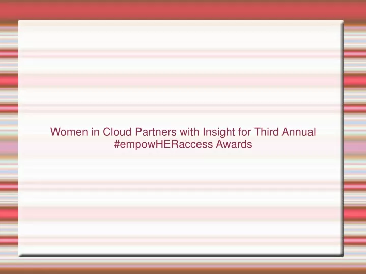 women in cloud partners with insight for third
