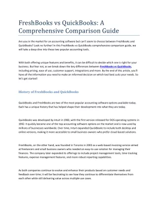 freshbooks vs quickbooks a comprehensive