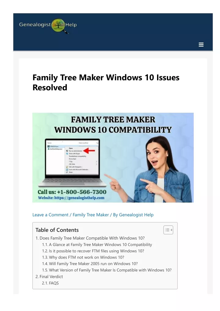 family tree maker windows 10 issues resolved