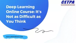 deep learning online course it s not as difficult