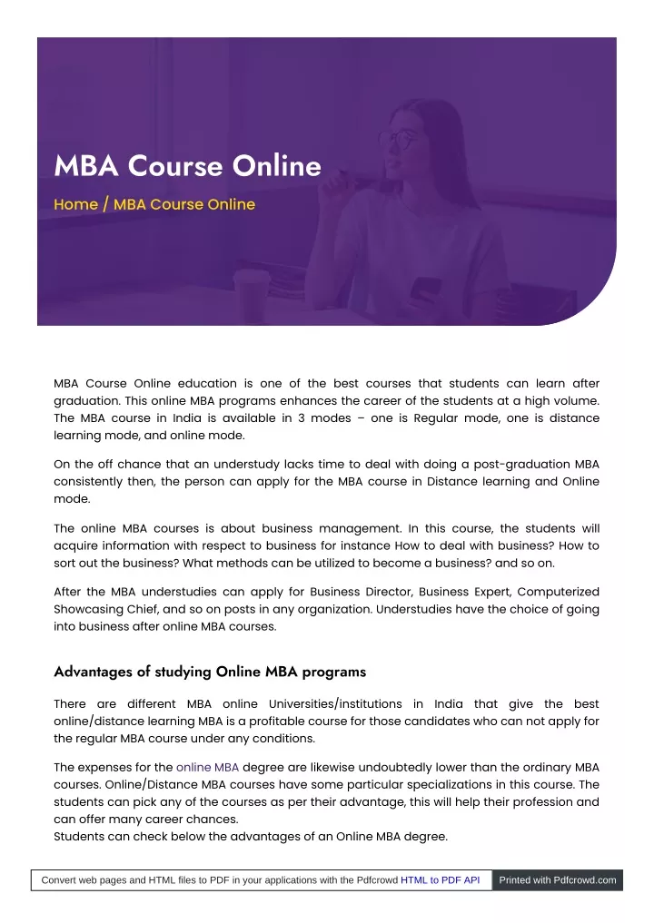 mba course online