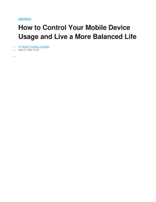 interesting how to control your mobile device