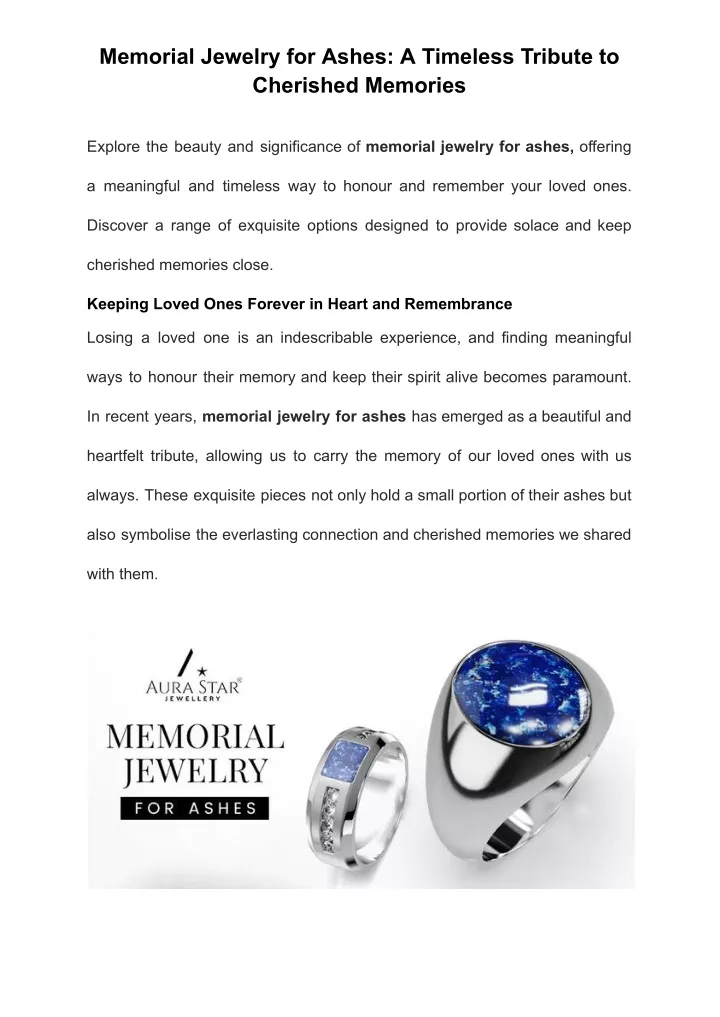 memorial jewelry for ashes a timeless tribute