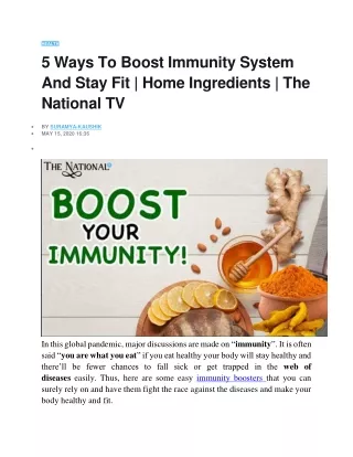 health 5 ways to boost immunity system and stay