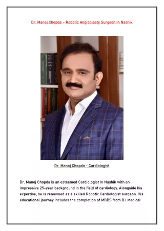 dr manoj chopda robotic angioplasty surgeon