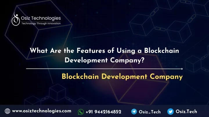 what are the features of using a blockchain