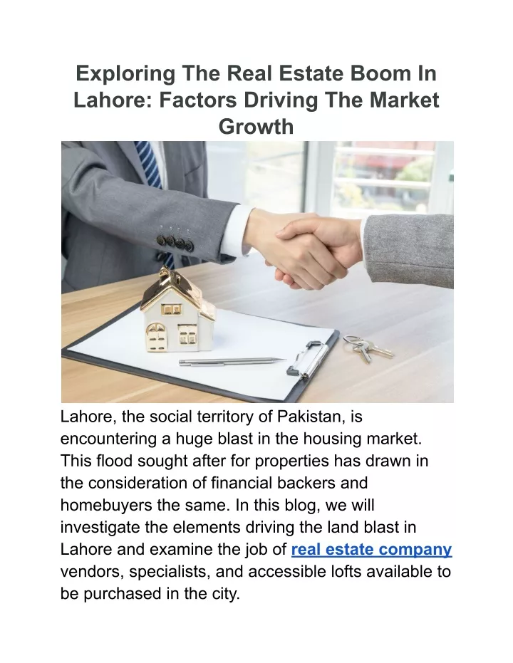 exploring the real estate boom in lahore factors