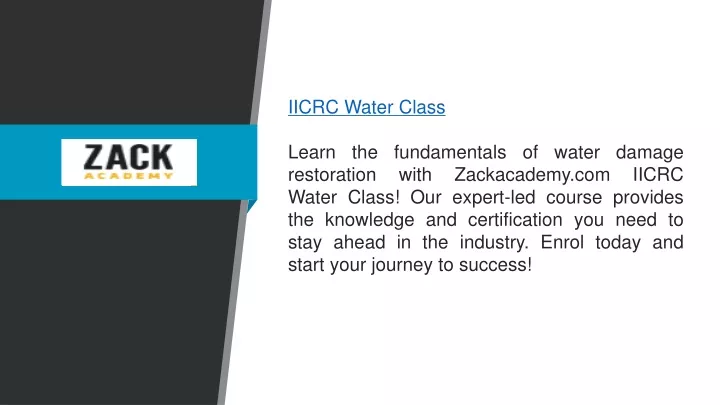 iicrc water class learn the fundamentals of water