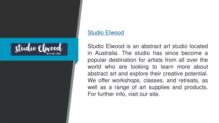 studio elwood studio elwood is an abstract