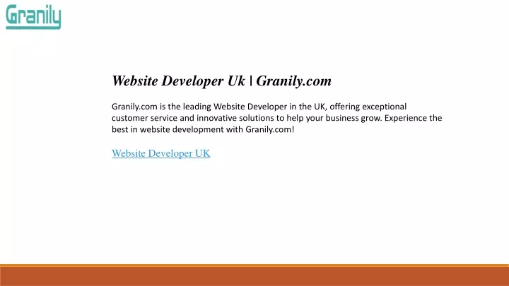 website developer uk granily com granily