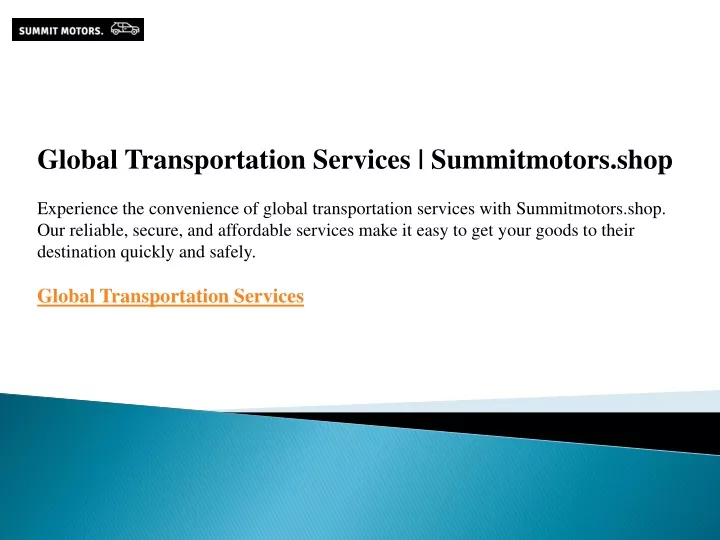global transportation services summitmotors shop