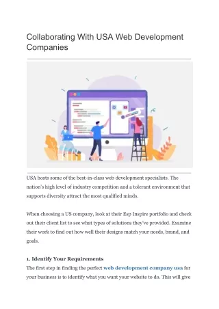 Collaborating With USA Web Development Companies