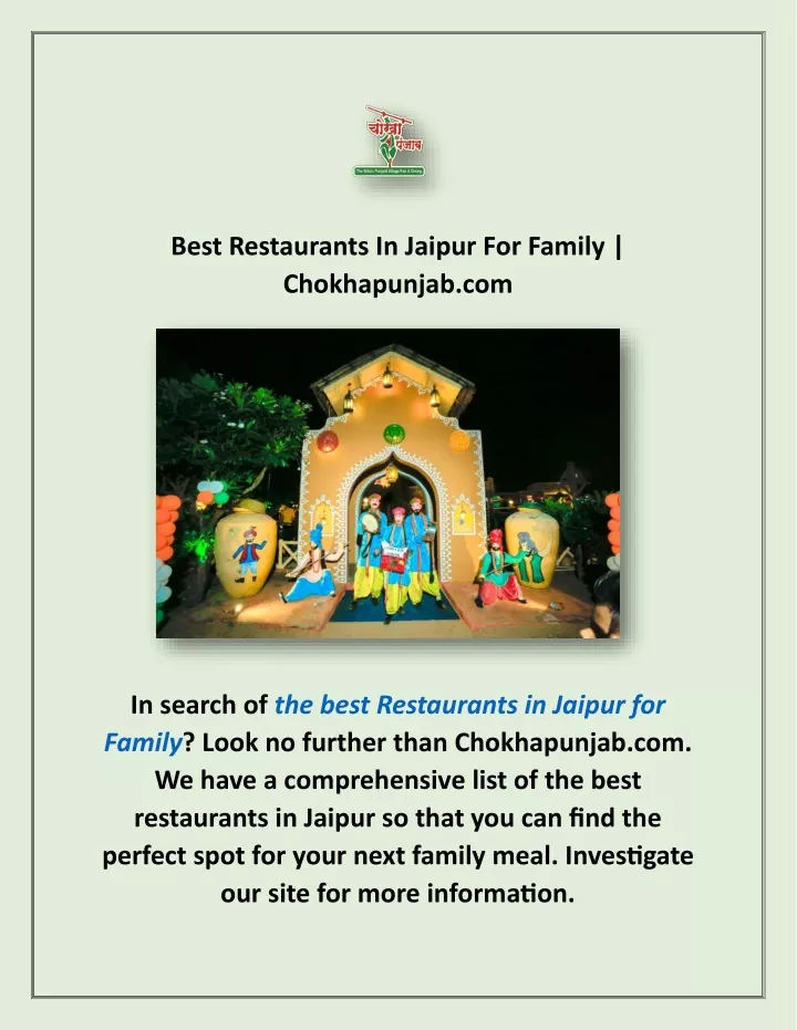 best restaurants in jaipur for family