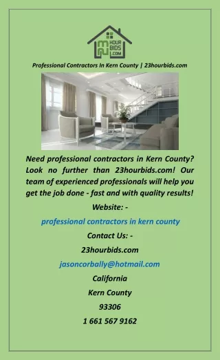 Professional Contractors In Kern County  23hourbids