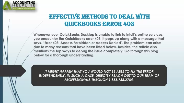 effective methods to deal with quickbooks error 403