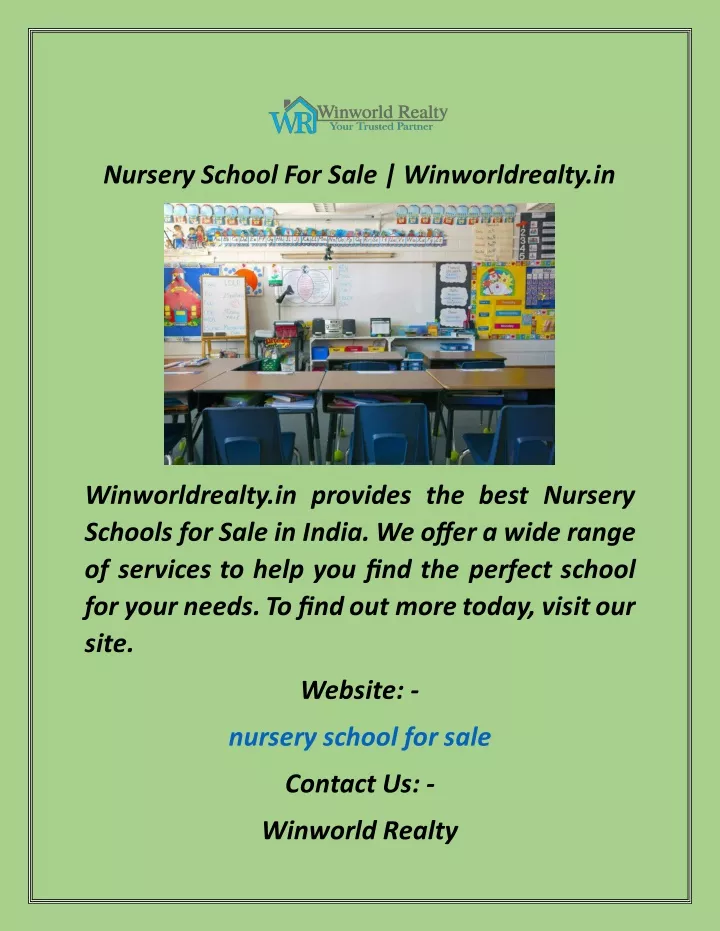nursery school for sale winworldrealty in