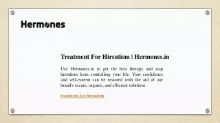 Treatment For Hirsutism | Hermones.in