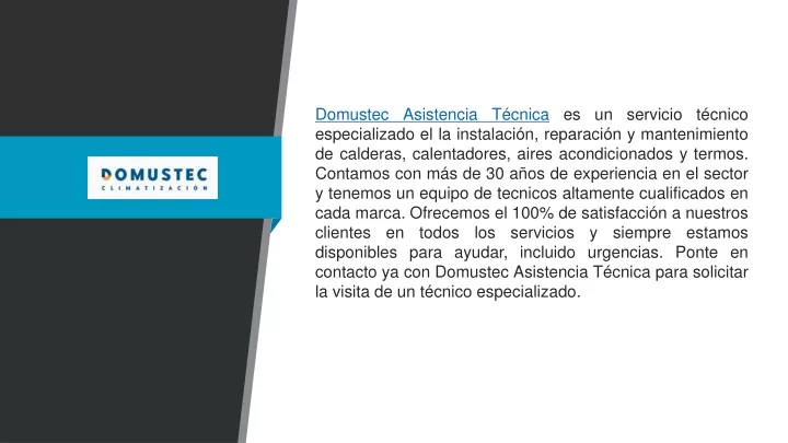 domustec asistencia t cnica es un servicio