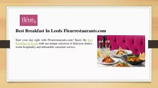Best Breakfast In Leeds Fleurrestaurants.com