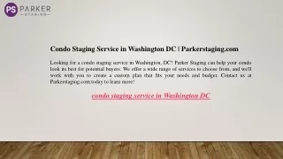 Condo Staging Service in Washington DC  Parkerstaging.com