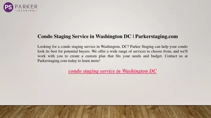 condo staging service in washington