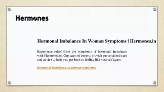 Hormonal Imbalance In Woman Symptoms | Hermones.in
