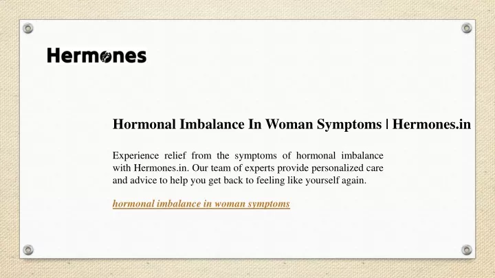 hormonal imbalance in woman symptoms hermones in