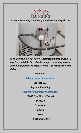 24 Hour Plumbing Near Me  Anytimeplumbingok