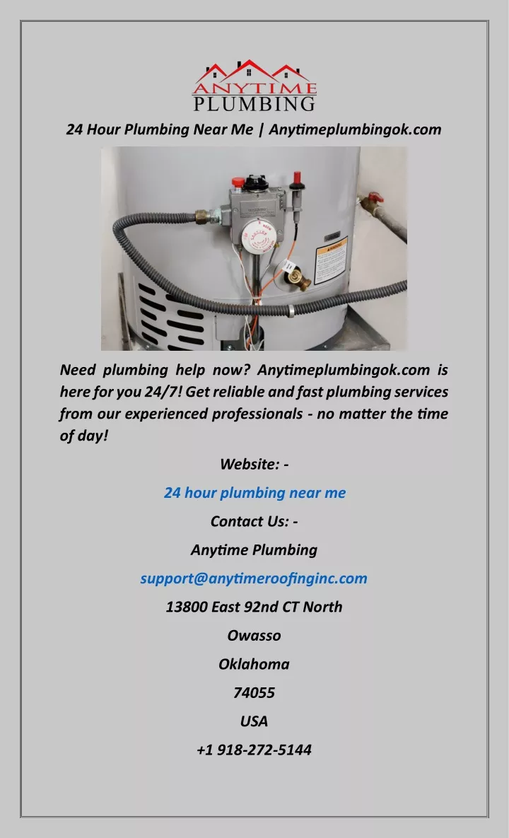 24 hour plumbing near me anytimeplumbingok com