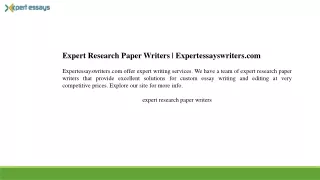 Expert Research Paper Writers  Expertessayswriters.com