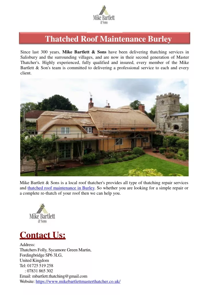 thatched roof maintenance burley