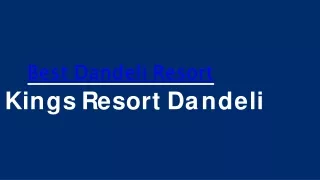 best dandeli resort