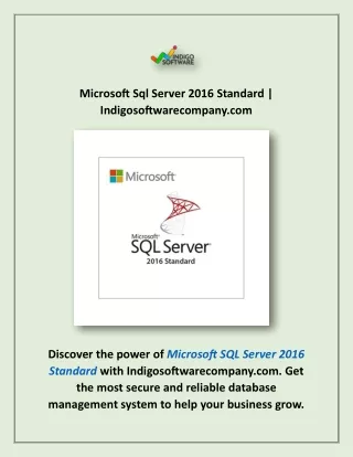 microsoft sql server 2016 standard