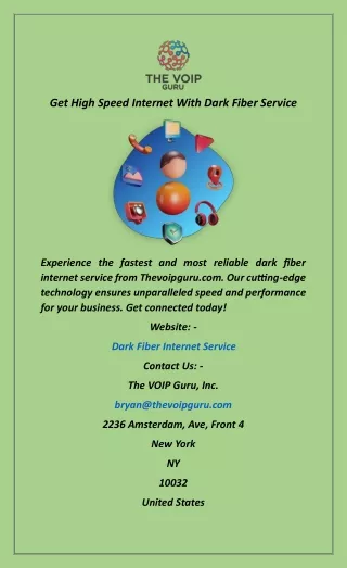 get high speed internet with dark fiber service