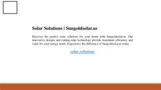 Solar Solutions Sungoldsolar.us