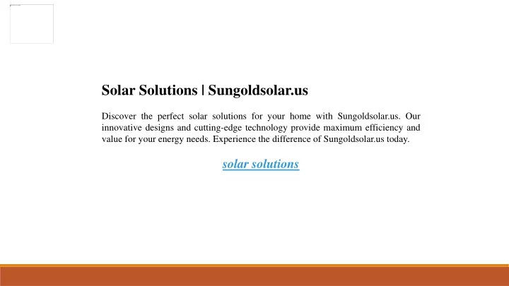 solar solutions sungoldsolar us discover